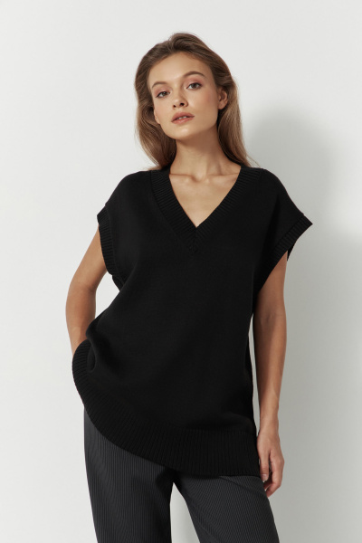 Жилет вязаный (черный)